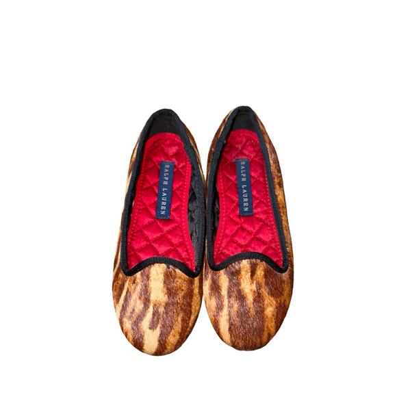 Ralph Lauren Other - Ralph Lauren Kids Brown Animal Print Leather Ballet Flats  Size: US 11 Girls